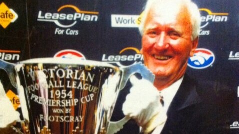 Alan Trusler with 1954 premiership cup