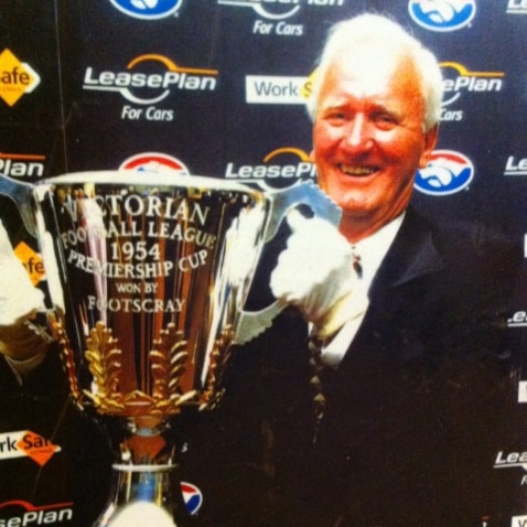 Alan Trusler with 1954 premiership cup