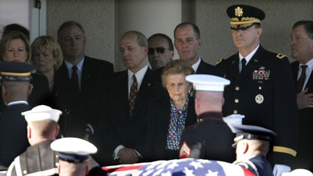 The Ford family gathered in Palm Desert to farewell the former president in a private ceremony.