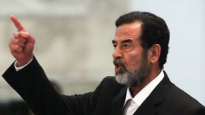 Saddam Hussein speaks out against his death sentence in a Baghdad court.
