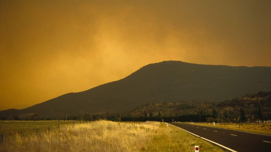 Smoke drifting over Mount Tennant