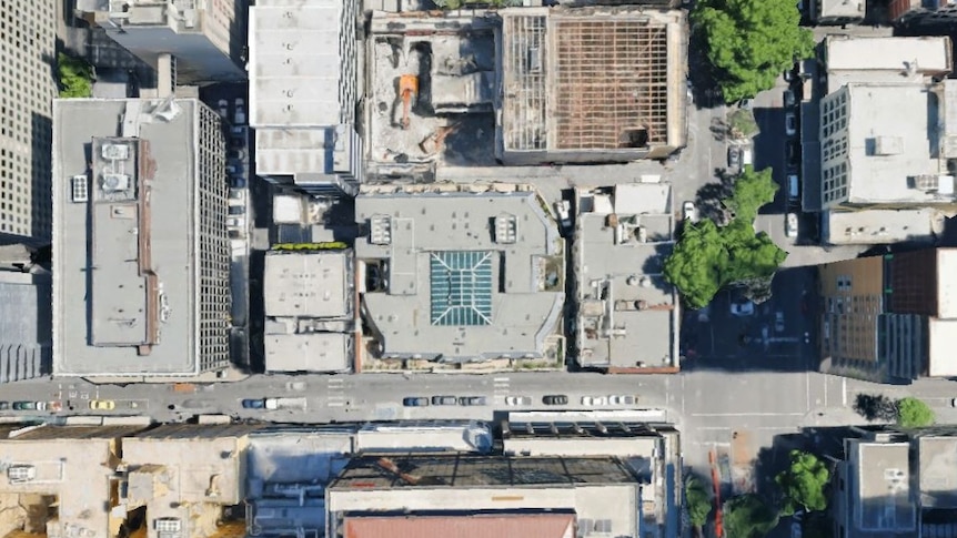 An aerial view of Little Collins Street.