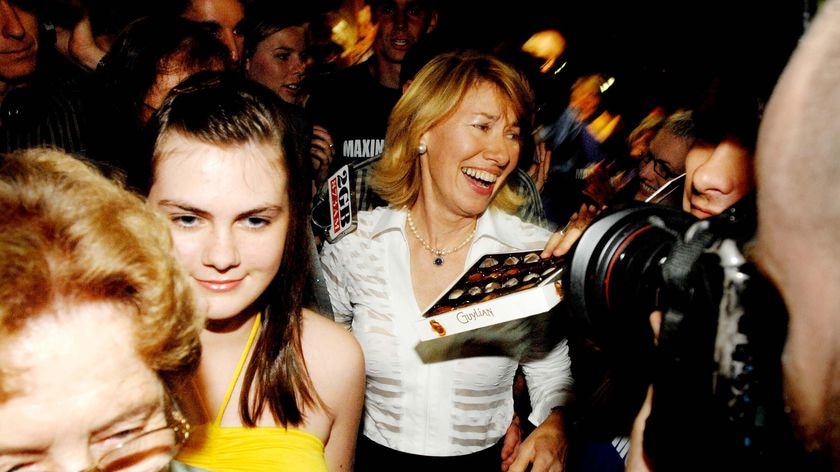 Too close to call: Labor candidate Maxine McKew arrives at her federal election party at North Ryde in Sydney