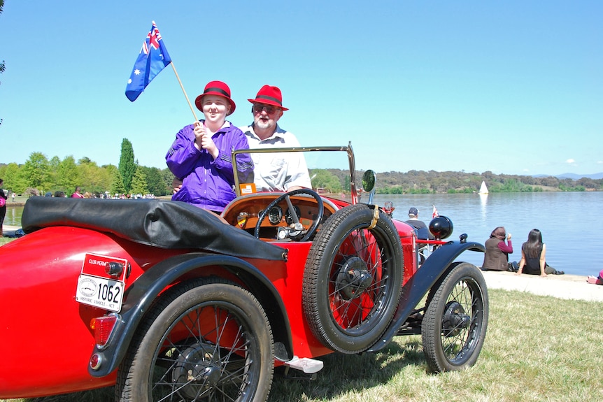 Ray and Lisa Scarlett with their Austin 7 Wasp
