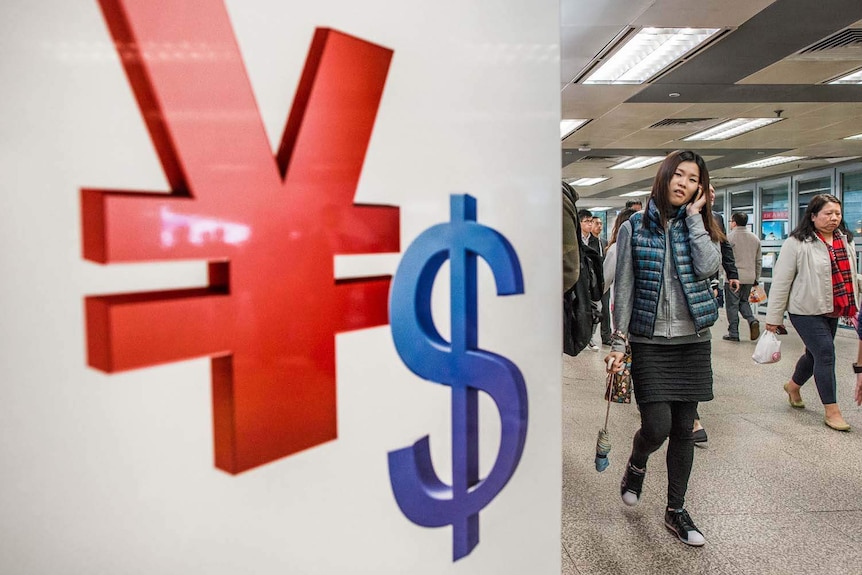Chinese Yuan (left) and the US Dollar