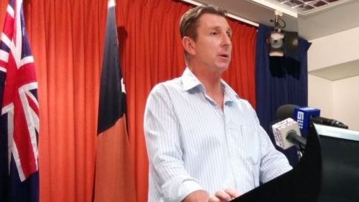 NT chief minister Willem Westra van Holthe addresses media