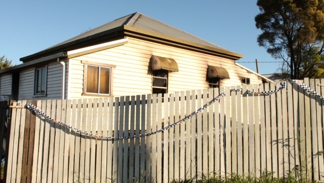 Burnt-out house in Kenilworth Street in North Toowoomba