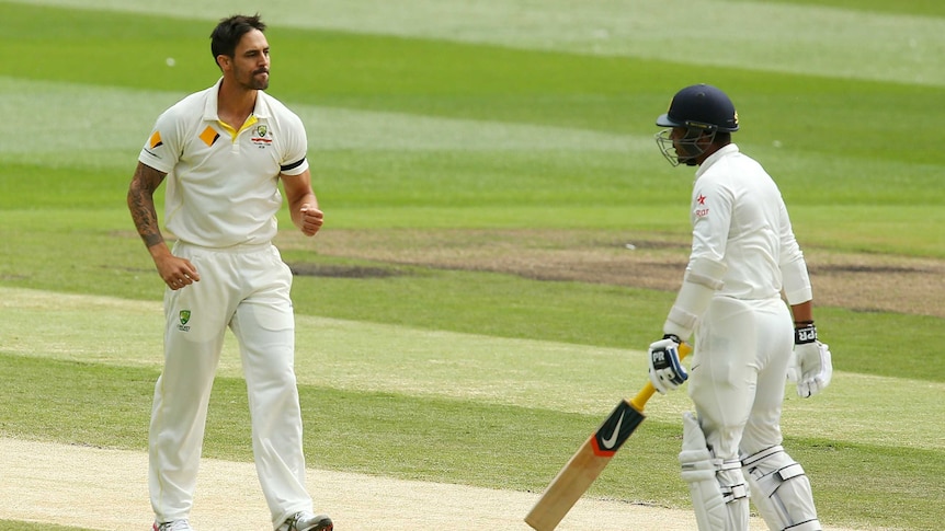 Johnson celebrates Yadav dismissal