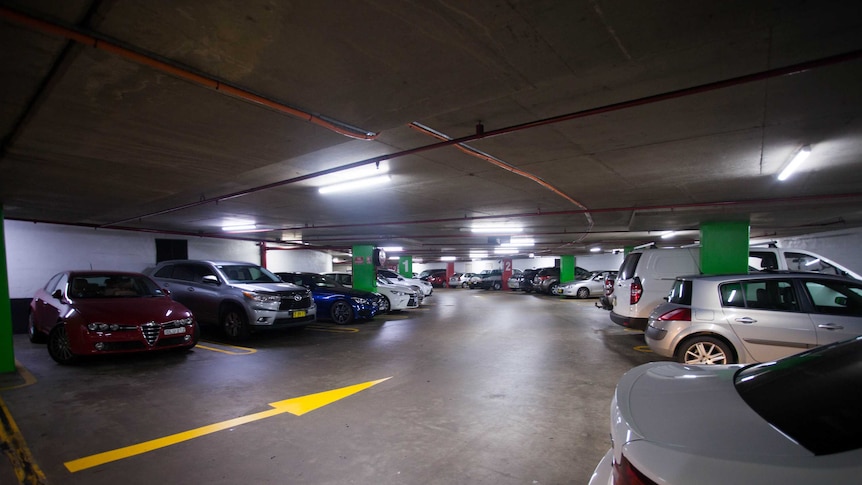 Cars parked inside a car park