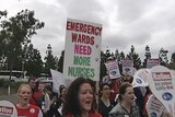 Nurses rally over staff ratios at Olympic Park in Sydney