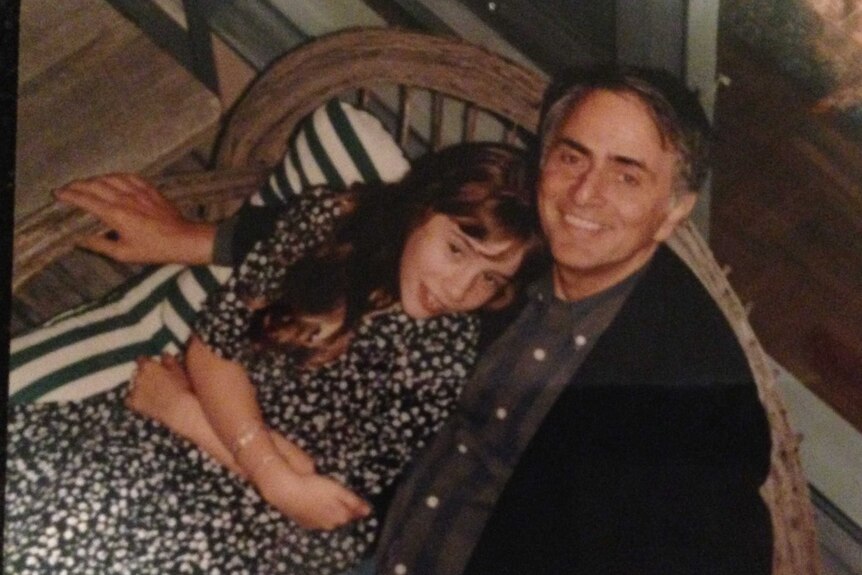 Sasha Sagan with her father, Carl Sagan