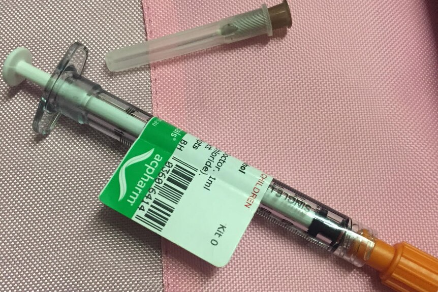 Pink zip-up packs of ketamine syringes