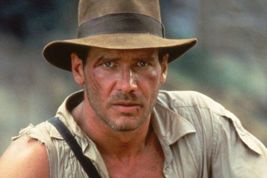 Harrison Ford looking all sweaty and dirty in Indiana Jones.