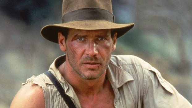 Harrison Ford looking all sweaty and dirty in Indiana Jones.