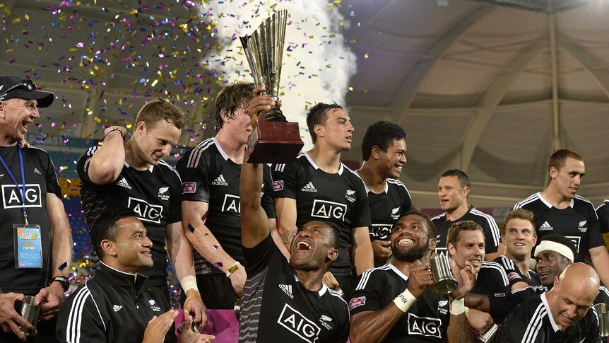 Sweet victory ... New Zealand celebrates its win over Australia in the final