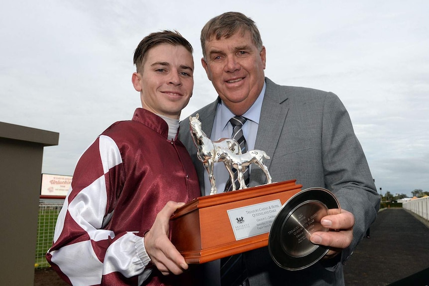 Jockey Timothy Bell (left) and trainer Rex Lipp