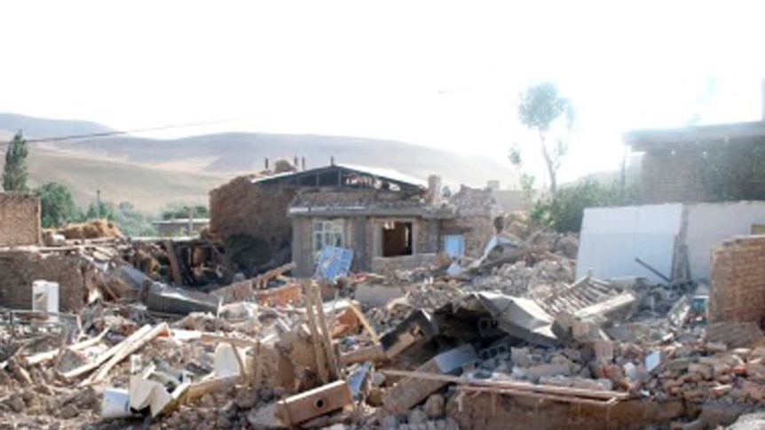 Houses destroyed after Iranian earthquake