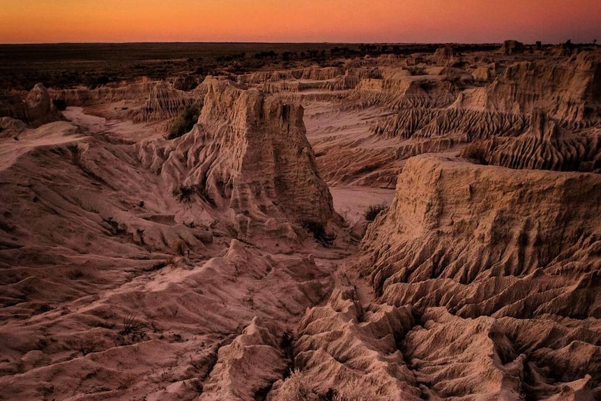 Naturally formed sand sculptures at Mungo National Park