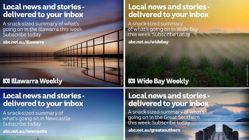 A group of ABC regional newsletters.