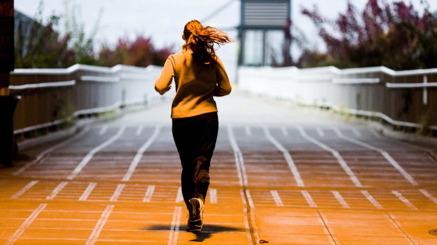 Woman running.