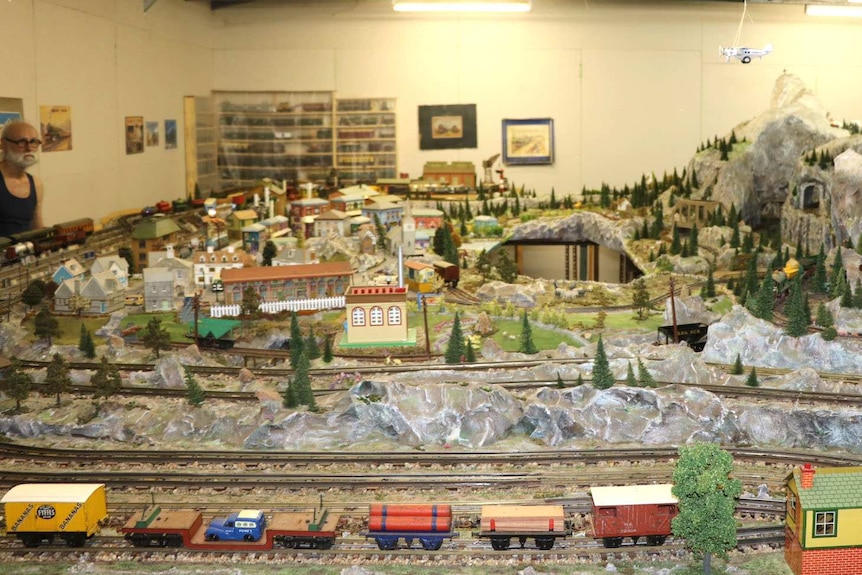 Markus Maas overlooks his model layout