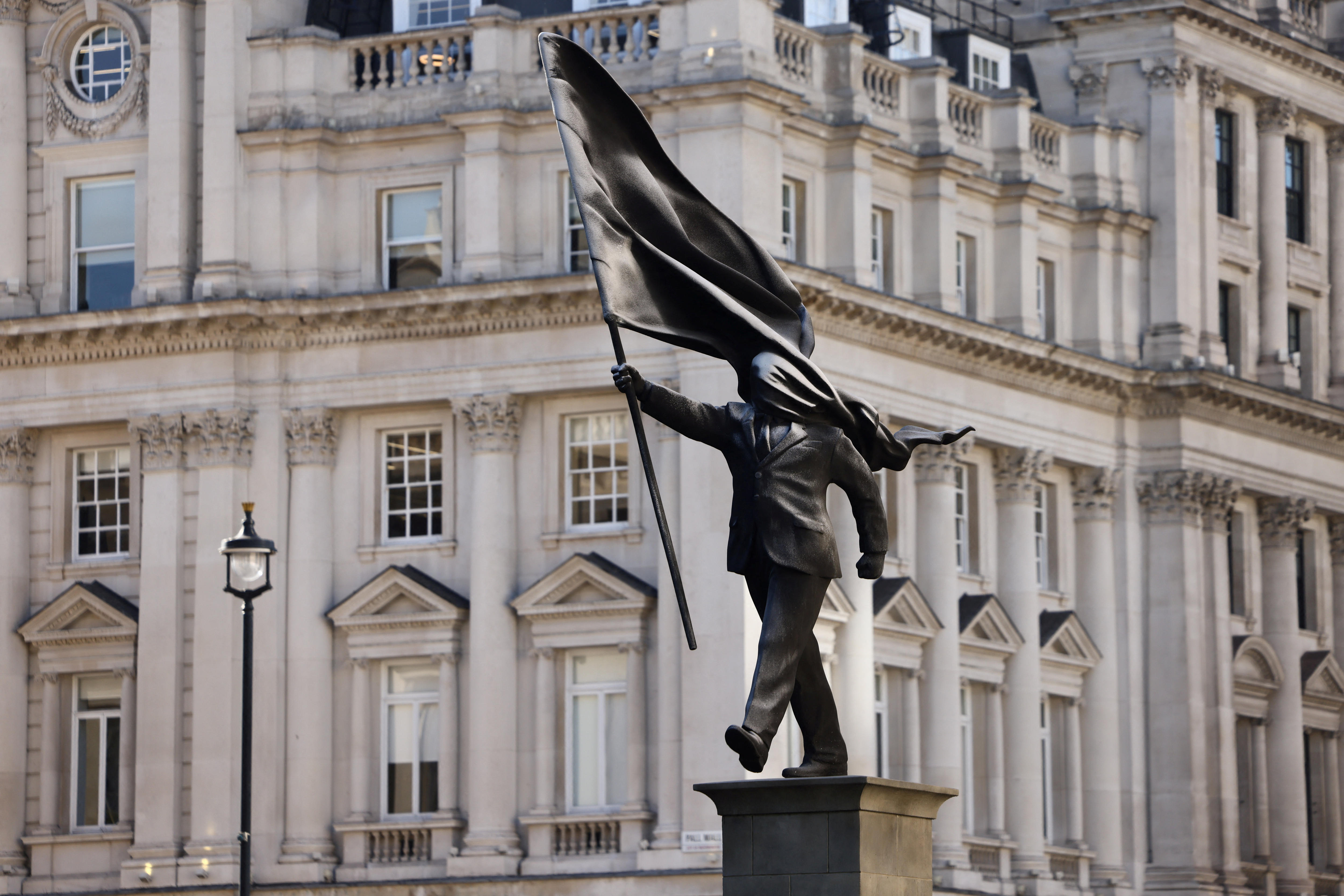 Banksy behind overnight reveal of new statue in central London