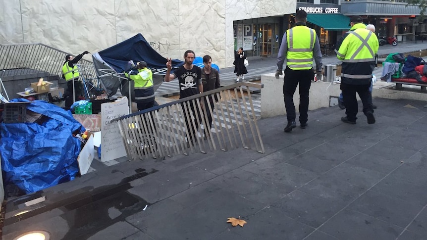 Authorities break up protest camp in Melbourne's CBD