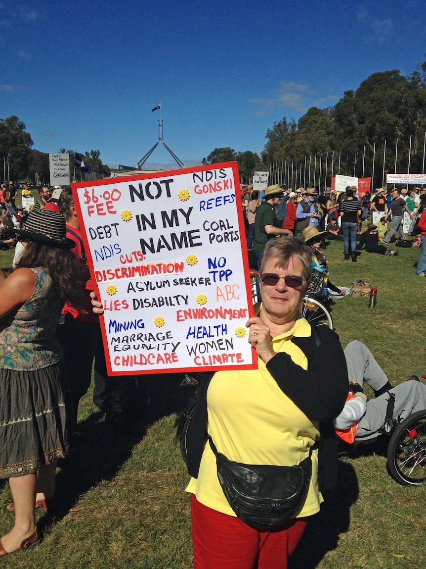 Protester Ellen Waters