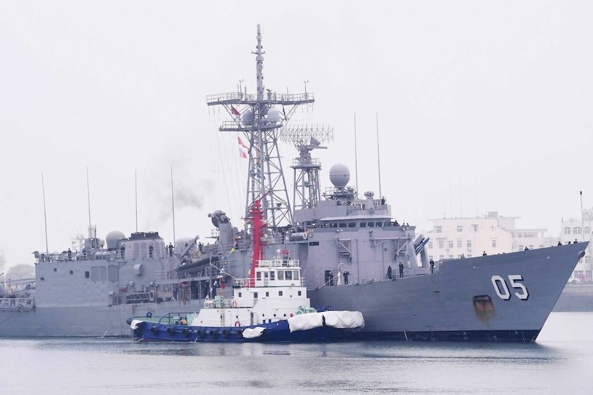 The Royal Australian Navy frigate HMAS Melbourne