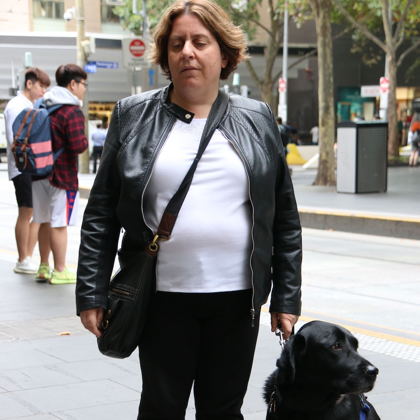 Nadia Mattiazzo with her guide dog Olympia