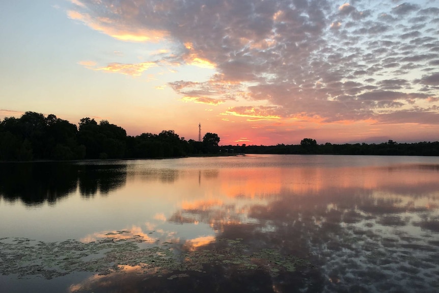 Jabiru Lake at sunset.