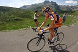 Michael Rasmussen on his way to winning Tour de France stage 16