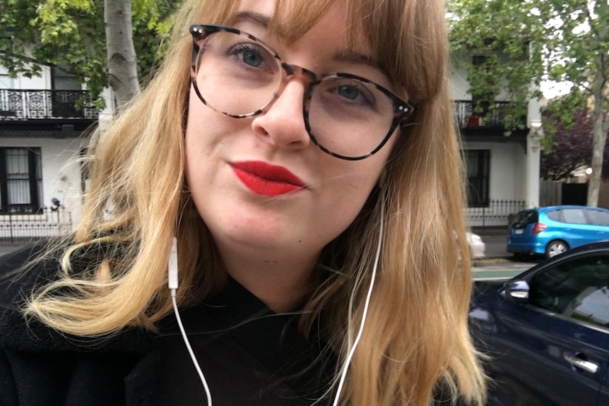 New investor Katrina Walker, pictured here in large glasses and red lipstick.