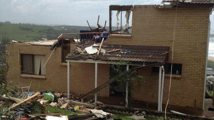 A house wrecked by freak winds at Kiama