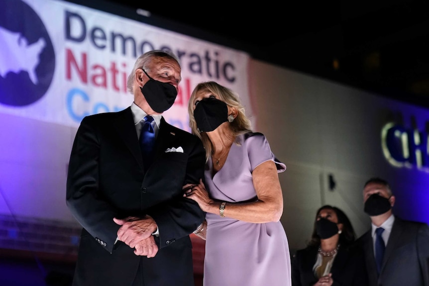 Joe and Jill Biden in face masks