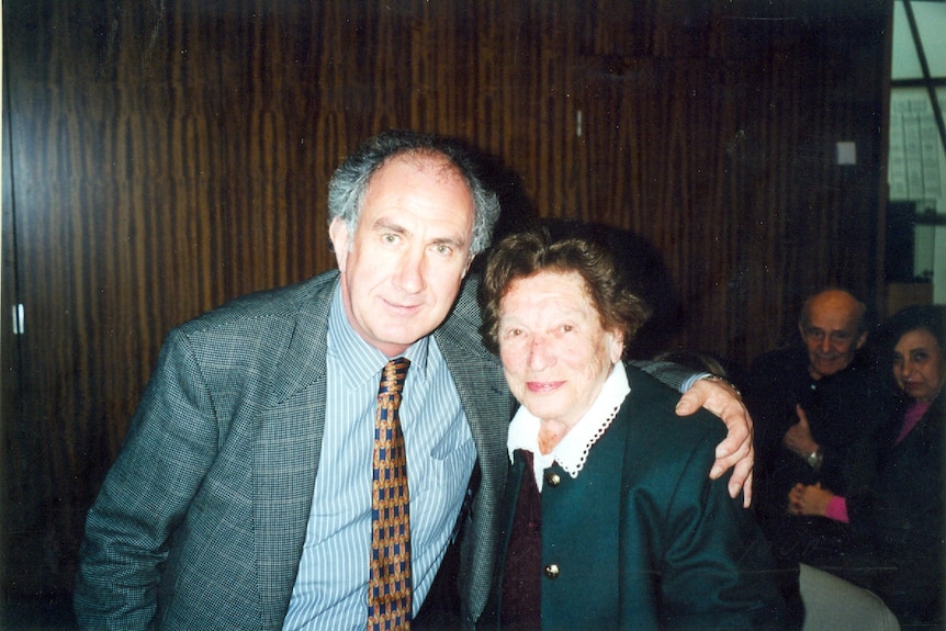 Author Mark Aarons with Holocaust survivor Maly Elinsohn.