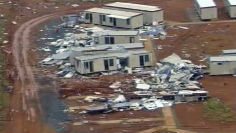 Dongas destroyed in Cyclone George