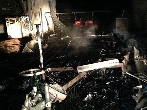 Caravan destroyed after fire lit to purge snake