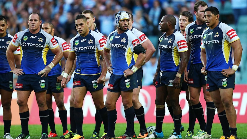 Less than impressed ... The Cowboys look dejected during their elimination final loss