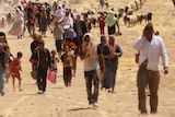 Displaced Yazidis fleeing violence from Islamic State militants in Iraq.