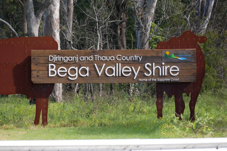 A road side sign for the Bega Valley Shire.