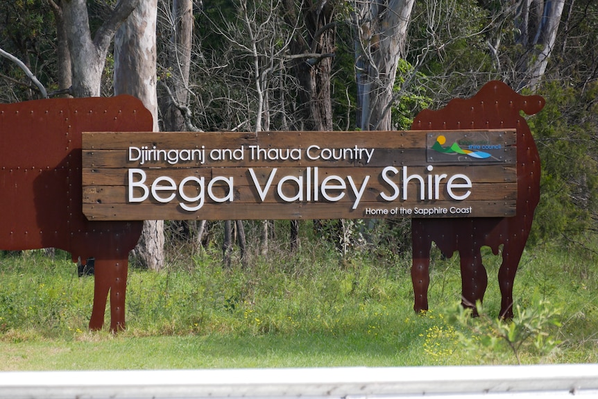 A road side sign for the Bega Valley Shire.
