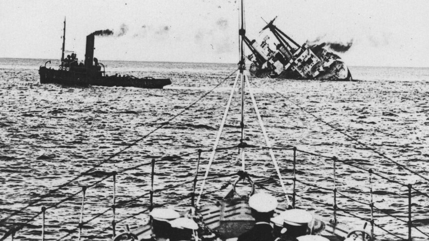 HMAS Australia scuttled off the coast of Sydney on 12 April 1924