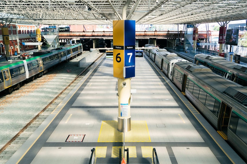 A deserted train platform