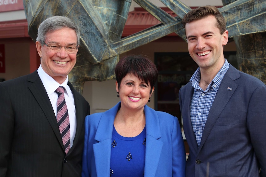 Mike Nahan, Alyssa Hayden and Zak Kirkup smile at the camera.