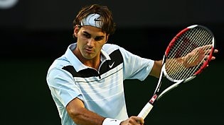 Roger Federer in action at the Australian Open quarter-finals