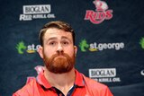Overseas move ... James Horwill speaking to the media at Ballymore
