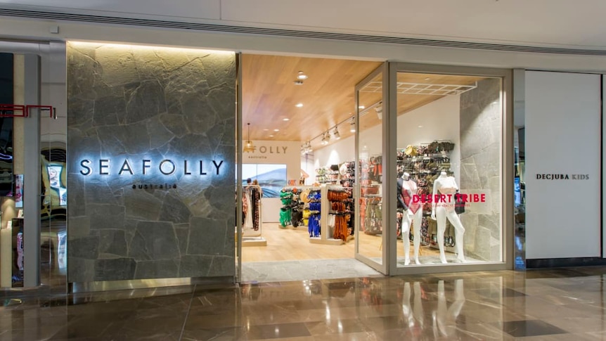 The front of a Seafolly swimwear store in Westfield Doncaster