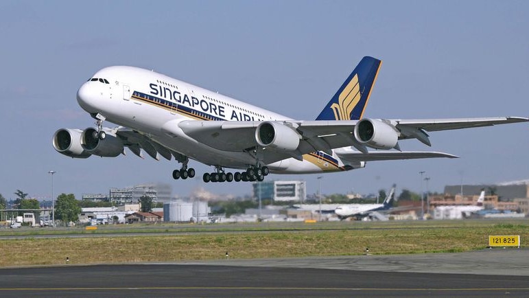 A380 superjumbo jet is delivered to Singapore Airlines