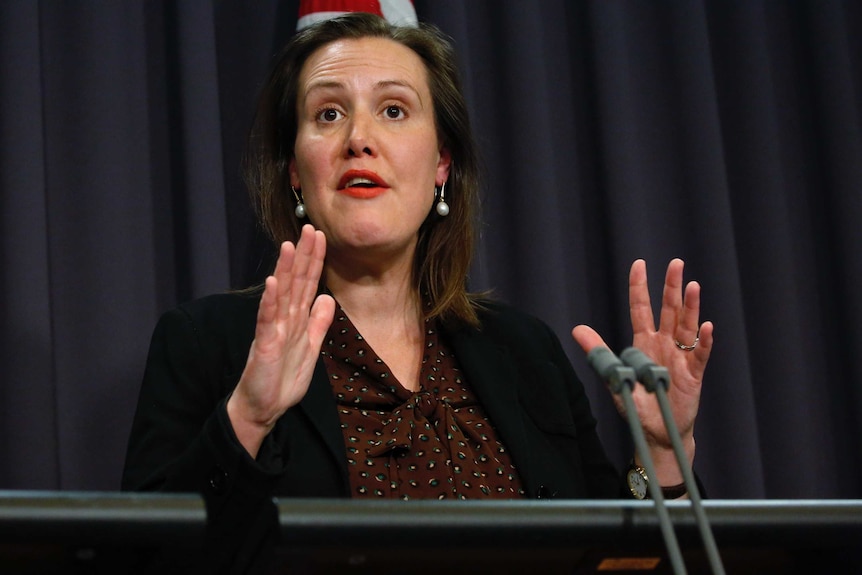 Kelly O'Dwyer speaks to press